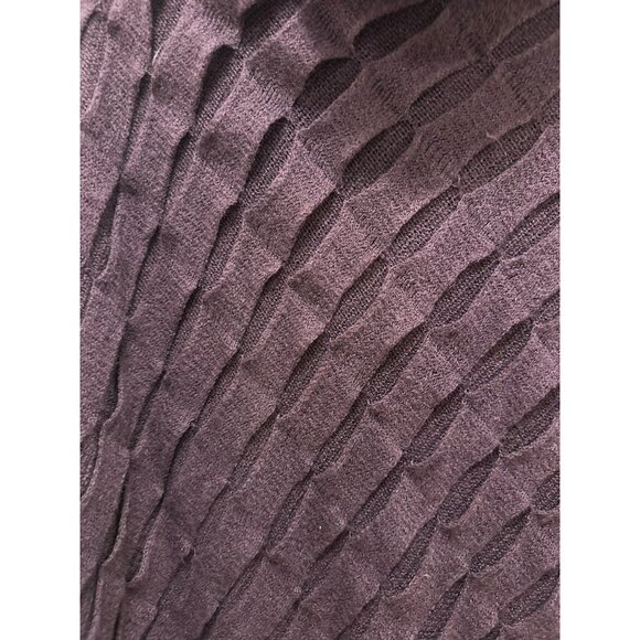 Knitted Plum Purple Textured Cowl Neck Poncho Sweater - Picture 2 of 5